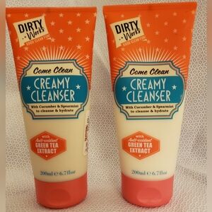2 Dirty Works Come Clean Creamy Cleansers w/ Cucumber, Spearmint & Green Tea Ext